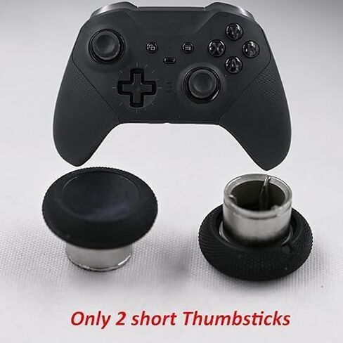 2 Pcs Metal Short Thumbsticks Replacement for Xbox Elite Series 2 Controllers,Short Concave Magnetic Analog Joysticks for Xbox Elite Series 2 Core Standard Height Thumbsticks(Black) in Saudi Arabia