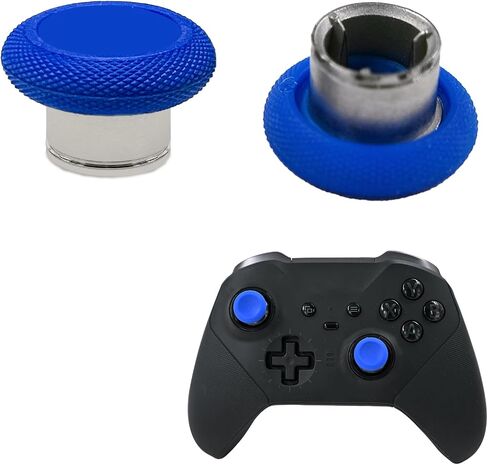 2 Pcs Metal Short Thumbsticks Replacement for Xbox Elite Series 2 Controllers,Short Concave Magnetic Analog Joysticks for Xbox Elite Series 2 Core Standard Height Thumbsticks(Black) in Saudi Arabia