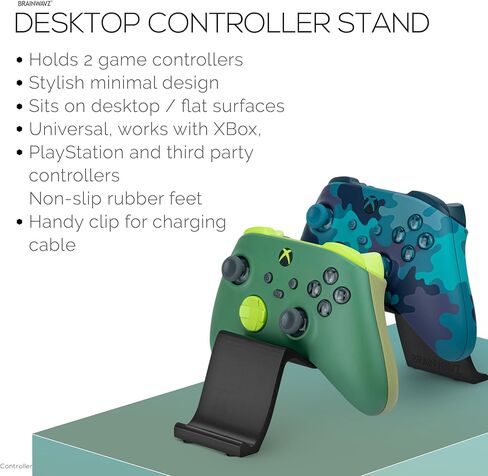 Brainwavz Desktop Game Controller حامل حامل - تصميم أنيق ، الحد الأدنى من الموجة ، مناسب لـ PS5 ، Xbox ، Switch ، PC و Retro Gamepads (UGDS11) in Kuwait