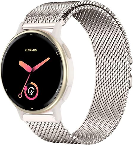 Mesh Metal 22mm Watch Bands Compatible with Garmin Venu 3/2/Forerunner 265/255,Stainless Steel Magnetic Loop Adjustable Quick Release Replacement Strap for Garmin Vivoactive 4 Women Men in Saudi Arabia