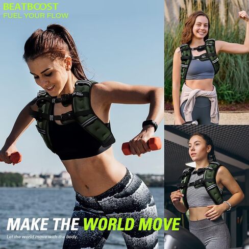 Weighted Vest for Women Men BeatBoost 5 10 15 20 25 30 lb Weight Vest with Ironsand for Walking Strength Training Running Workout in Kuwait