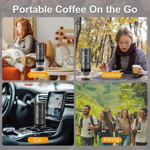 Portable Coffee Maker, 3-in-1 Portable Espresso Maker, Self-Heating Travel Coffee Maker Compatible with NS, DG Pods & Ground Coffee, 20 Bar Mini Espresso Machine for Camping, Hiking in Saudi Arabia