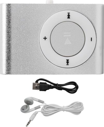 MP3 Player,Digital Music Media Player with Back Clip,MP3 Music Player with Earphone and USB Cable,Lightweight Portable MP3 Player for Sport and Running(Silver) in Saudi Arabia