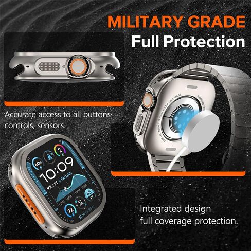 KADES 3 in 1 Metal Case Compatible with Apple Watch Series 10 46mm, Rugged Bumper Protector Turning into Ultra 2/1 Upgrade with Watch Crown + Back Cover in Kuwait