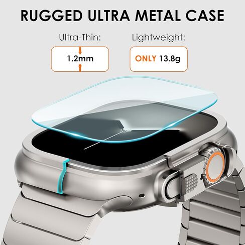 KADES 3 in 1 Metal Case Compatible with Apple Watch Series 10 46mm, Rugged Bumper Protector Turning into Ultra 2/1 Upgrade with Watch Crown + Back Cover in Kuwait