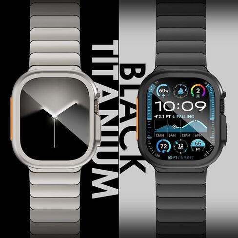 KADES 3 in 1 Metal Case Compatible with Apple Watch Series 10 46mm, Rugged Bumper Protector Turning into Ultra 2/1 Upgrade with Watch Crown + Back Cover in Kuwait