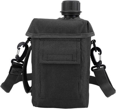 Outdoor Water Bottle - 2L Portable Water Canteen with Waist Bag, Multi Fuctional PVC Flat Camping Water Bottle for Military Surplus or Bushcraft Gear (Khaki) in Kuwait