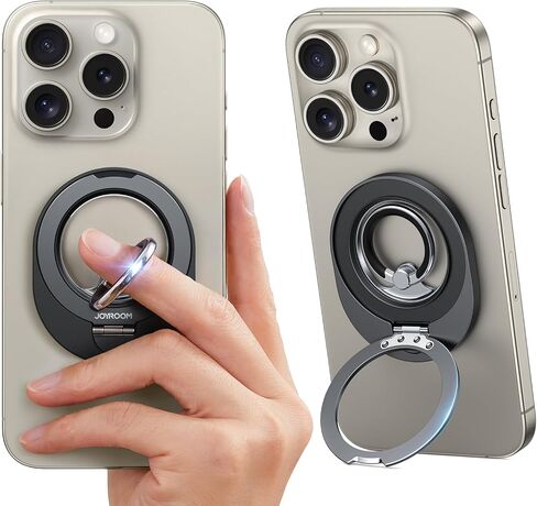 Joyroom for Magsafe Phone Grip [Finger Friends] [2025 Upgrade] حامل الحلقة المغناطيسية قبضة الهاتف الخليوي Stand Finger Finger Ring ، 360 ° Totate for iPhone 16 15 Pro in Kuwait
