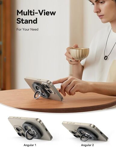 Joyroom for Magsafe Phone Grip [Finger Friends] [2025 Upgrade] حامل الحلقة المغناطيسية قبضة الهاتف الخليوي Stand Finger Finger Ring ، 360 ° Totate for iPhone 16 15 Pro in Kuwait