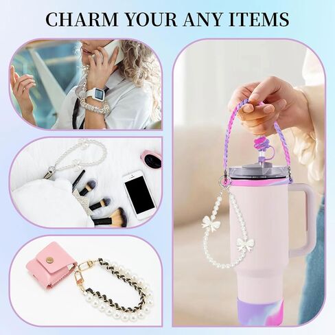 ZOOEASS Phone Wristlet Strap Beaded Phone Lanyard Anti Theft with Tether Tab Women Aesthetic Phone Charms for Wallet Keychain in Saudi Arabia