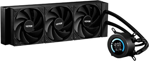 VEVOR CPU Liquid Cooler ، AIO CPU Water Cooler - 3 × 120 مم معجبي PWN ، مضخة و 2.1 '' شاشة LCD ، مروحة تبريد CPU أسود 2200PRM MAX 2200PRM ، متوافقة مع Intel 115x/1366/2011/1700/1200 ، AMD AM4/AM5 in Kuwait