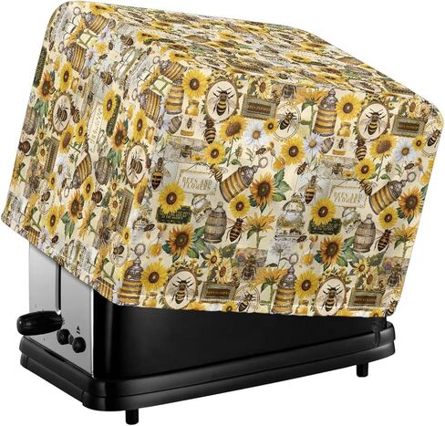 Sunflower Print Bread Maker Cover 4 Slice Wide Slot Wipeable Kitchen Small Appliance Covers Toaster Cover Portable Bread Machine Cover Kitchen Decor in Saudi Arabia