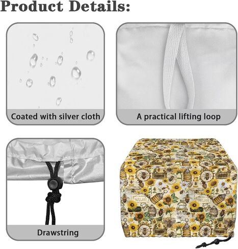 Sunflower Print Bread Maker Cover 4 Slice Wide Slot Wipeable Kitchen Small Appliance Covers Toaster Cover Portable Bread Machine Cover Kitchen Decor in Saudi Arabia