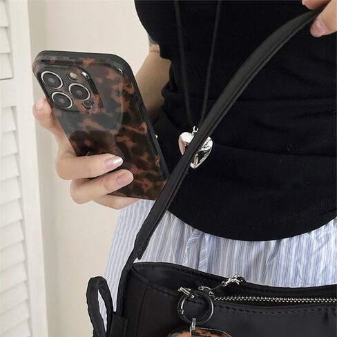 حالة هاتف لطيفة لـ iPhone 13 Case Amber Leopard Full Camera Protection Slim Slimbroof Perchprown Asthetic Brown Amber in Kuwait