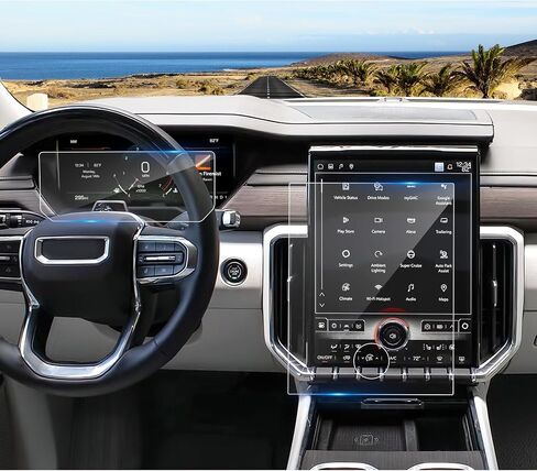 2024 2025 Acadia Screen Screen Protector for GMC Acadia (15inch Navi+11inch Dash) ، لعام 2025 Acadia Elevation/AT4/Denali ، 9H Glass 2025 Acadia Accessories HD Draypharent 15 "و 11" in Kuwait