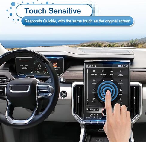 2024 2025 Acadia Screen Screen Protector for GMC Acadia (15inch Navi+11inch Dash) ، لعام 2025 Acadia Elevation/AT4/Denali ، 9H Glass 2025 Acadia Accessories HD Draypharent 15 "و 11" in Kuwait