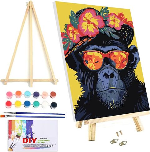 4 Pack Christmas Paint by Numbers Kit for Adults Beginner with Frame,Paint by Number with Wooden Easel DIY Truck Gnome Northern Cardinal Adult Paint by Number Kits for Home Decor 12x16in ﻿ in Saudi Arabia