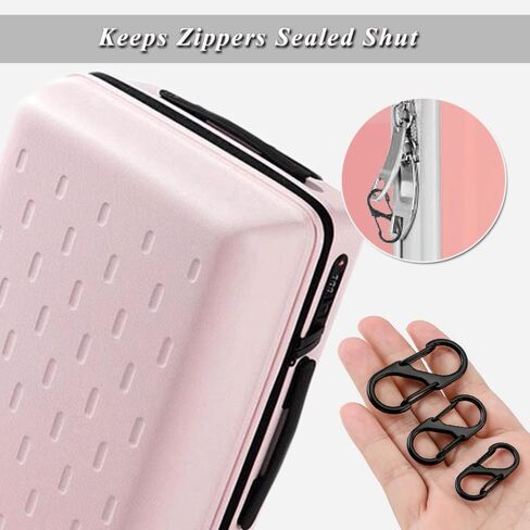 15PCS Zipper Lock Clips, Anti Theft Carabiner Clips for Backpack Luggage Quick Disconnect Zipper Lock Clips 3 Sizes Keychain Locking Clip Dual Wire Gate Clip for Traveling Outdoor (15pcs Black Set) in Saudi Arabia