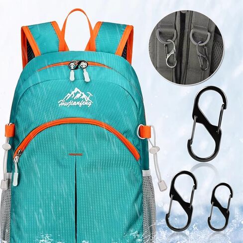 15PCS Zipper Lock Clips, Anti Theft Carabiner Clips for Backpack Luggage Quick Disconnect Zipper Lock Clips 3 Sizes Keychain Locking Clip Dual Wire Gate Clip for Traveling Outdoor (15pcs Black Set) in Saudi Arabia