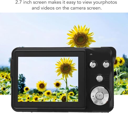 الكاميرا الرقمية ، Zoom 56 ميجابكسل 4K فيديو 20x ، شاشة 2.7 بوصة شاشة LCD ، كابل USB ، مضغوط ، تخزين 128 جيجابايت ، أسود مع عشاق السفر والتصوير الفوتوغرافي (أسود) in Kuwait