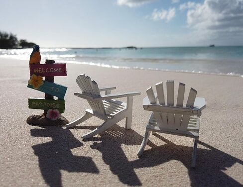 Wood Adirondack Miniature Chair - Wedding Cake Topper Mini Doll Furniture Top Decoration Favor Beach Theme, Great for Dollhouse (White, 4 Pack) in Saudi Arabia