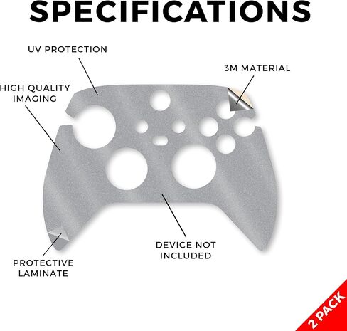 Glossy Glitter Skin متوافق مع Microsoft Xbox Series X | S Controller (2 Pack) - Solid Blue - Premium 3M Vinyl Protction Wrap Cover - من السهل تطبيق | مصنوع في الولايات المتحدة الأمريكية من قبل Mayyskins in Kuwait