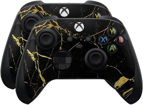 Glossy Glitter Skin متوافق مع Microsoft Xbox Series X | S Controller (2 Pack) - Solid Blue - Premium 3M Vinyl Protction Wrap Cover - من السهل تطبيق | مصنوع في الولايات المتحدة الأمريكية من قبل Mayyskins in Kuwait
