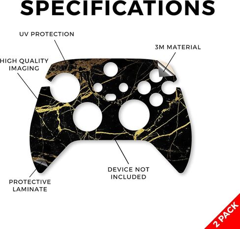 Glossy Glitter Skin متوافق مع Microsoft Xbox Series X | S Controller (2 Pack) - Solid Blue - Premium 3M Vinyl Protction Wrap Cover - من السهل تطبيق | مصنوع في الولايات المتحدة الأمريكية من قبل Mayyskins in Kuwait