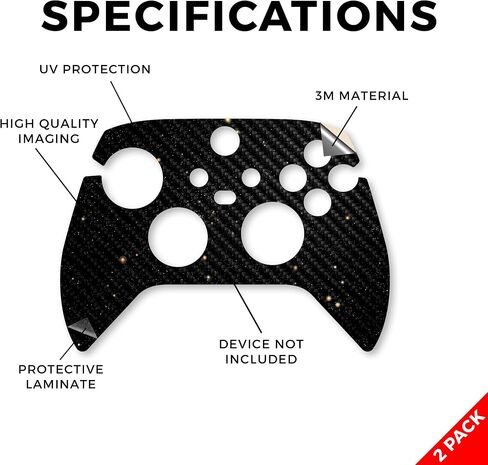 Glossy Glitter Skin متوافق مع Microsoft Xbox Series X | S Controller (2 Pack) - Solid Blue - Premium 3M Vinyl Protction Wrap Cover - من السهل تطبيق | مصنوع في الولايات المتحدة الأمريكية من قبل Mayyskins in Kuwait