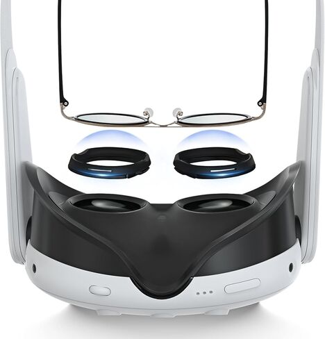 Hibloks Glasses Spacer for Oculus Quest 3S, Prevent Myopia Glasses and VR Lenses from Scratching. VR Protection Accessories with Silicone Anti-Scratch Ring and VR Universal Lens Protector Cover in Kuwait