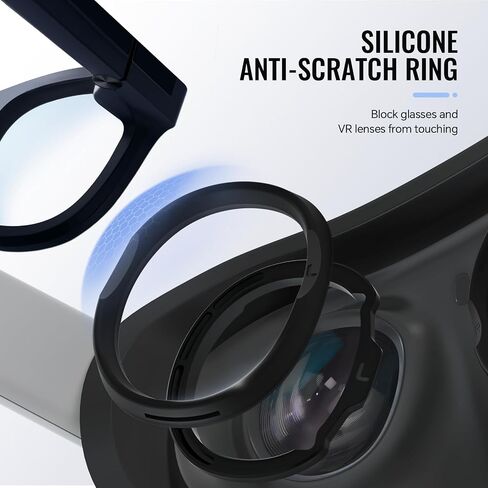 Hibloks Glasses Spacer for Oculus Quest 3S, Prevent Myopia Glasses and VR Lenses from Scratching. VR Protection Accessories with Silicone Anti-Scratch Ring and VR Universal Lens Protector Cover in Kuwait