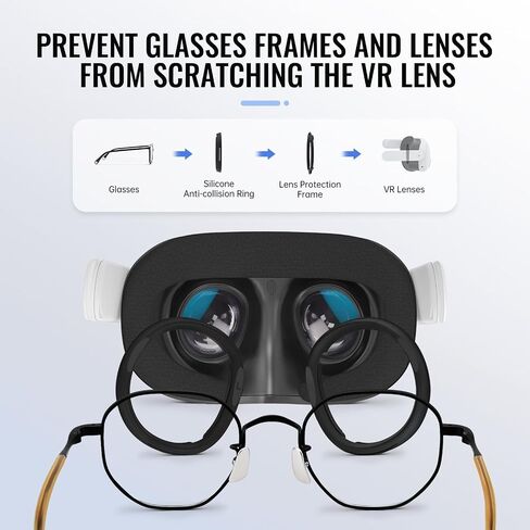 Hibloks Glasses Spacer for Oculus Quest 3S, Prevent Myopia Glasses and VR Lenses from Scratching. VR Protection Accessories with Silicone Anti-Scratch Ring and VR Universal Lens Protector Cover in Kuwait