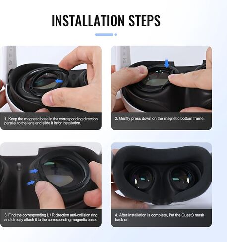 Hibloks Glasses Spacer for Oculus Quest 3S, Prevent Myopia Glasses and VR Lenses from Scratching. VR Protection Accessories with Silicone Anti-Scratch Ring and VR Universal Lens Protector Cover in Kuwait