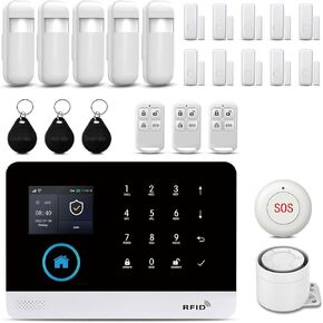 Wireless Alarm System for Home Security,Home Alarm System 24-Piece Kit,with Phone APP Alert (Door Sensor,Siren, Remote, Motion Detector) for Home,Apartment, Compatible with Alexa(103-F)