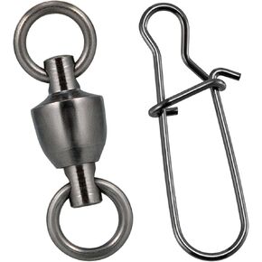 Dr.Fish Ball Bearing Swivels 45LB with 100 Pack #1 Duo Lock Snap 40LB