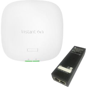 HPE Networking Instant On AP22 WiFi 6 AP & PoE Injector Bundle | AP22 (R4W01A) & PoE Injector (R8W31A) | US Model