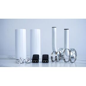 Wireless Bridge Point to Point Outdoor WiFi with Poles Included, Wireless Network Expansion Kit, High Speed 5G | 2 Units Bridge Kit Complete Pre-Configured - P2P 1000Mbps 5Km(2Pack)