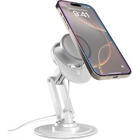 Cooper 360 MagBase, Stand for Apple MagSafe Charger (Not Included) MagSafe Charger Stand for iPhone 16 Pro Max, iPhone 15,14,13,12, AirPods Charging, Standby Mode, 360° Rotation (Space Grey)