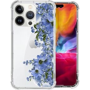 Case Compatible with iPhone 15, Clear Non-Yellowing Scratch Resistant Shockproof Cover, Protective Phone Case for Women Men, Blue Turtle