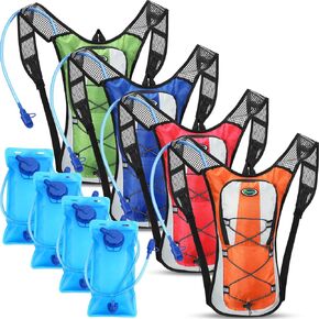 Chunful 4 Pack Hydration Backpack with 2L Water Bladder, Sport Hydration Water Backpack with Water Bladder Pack for Men Women Hiking Running Cycling Biking