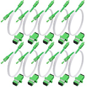 10 Pack 3ft / 1M SC/APC to SC/APC Fiber Optic Internet Cable Single Mode Fiber Optic Jumper Patch Cord ATT & Connector 9/125um Compatible with OS1/OS2 White LSZH OD-3.0mm