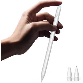 Stylus Pen for iPad 2018-2025, 2X Fast Charge Pencil, Pixel-Perfect Precision, Palm Rejection Tilt Sensitivity, Active Pen for iPad 6/7/8/9/10, Mini 5/6, Air 3/4/5/M4, Pro 11''/12.9''/13''