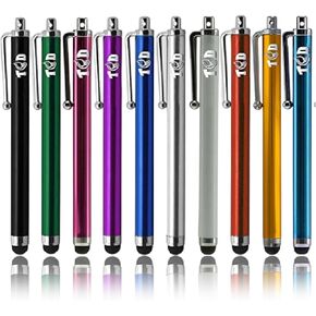 TCD 10-Pack Stylus Pen Set – Universal Capacitive Pen for iPad, iPhone, Tablet, Laptop – Premium Thick Rubber Tip Styluses for All Touchscreen Devices, Black
