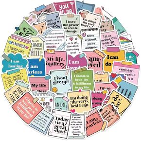 Motivational Stickers, Inspirational Stickers, Kawaii for Adults,Waterproof Vinyl Stickers for Laptop Phone Guitar Water Bottles Luggage 50 Pcs