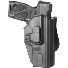 Taurus G3 Holster, OWB Polymer Holster Compatible with Taurus G3, Open Carry Holster for Outside Waistband, Index Finger Release System, 360 Degrees Adjustable, Right Hand Black