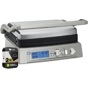Cuisinart GR-300WSP1 Elite Griddler/Grill Stainless Steel Bundle with 2 YR CPS Enhanced Protection Pack
