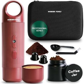 Portable Espresso Maker for Travel - Coffee Maker 5 Cup with Cold Water, 150 Cup with Preheated Water - Expresso Coffee Machine for Grounds, DG & NS Capsule - Automatic Espresso Machine, Type-C Charge