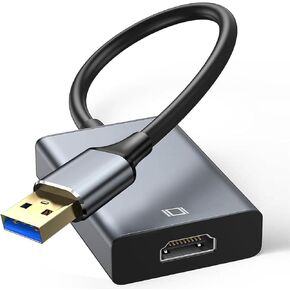USB to HDMI Adapter Cable, USB 3.0 to HDMI 1080P Audio Video Graphics Converter Cable for Laptop Monitor Desktop TV,Support Windows 11/10/8.1/8/7