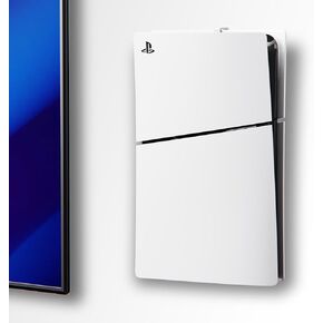 PS5 Wall Mount for PlayStation 5 Slim Console (PS5 Slim) with Hidden Minimalist Design - Mount PS5 on Wall Near or Behind TV, Including 2 Accessories Holders (Black)