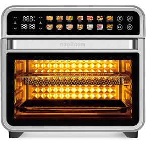 SEEDEEM 32-Quart Large Air Fryer Oven, 14-in-1 Digital Toaster Oven with Touchscreen, Family Size Countertop Convection Oven for Air Fry, Bake, Roast, Dehydrate, Reheat & More
